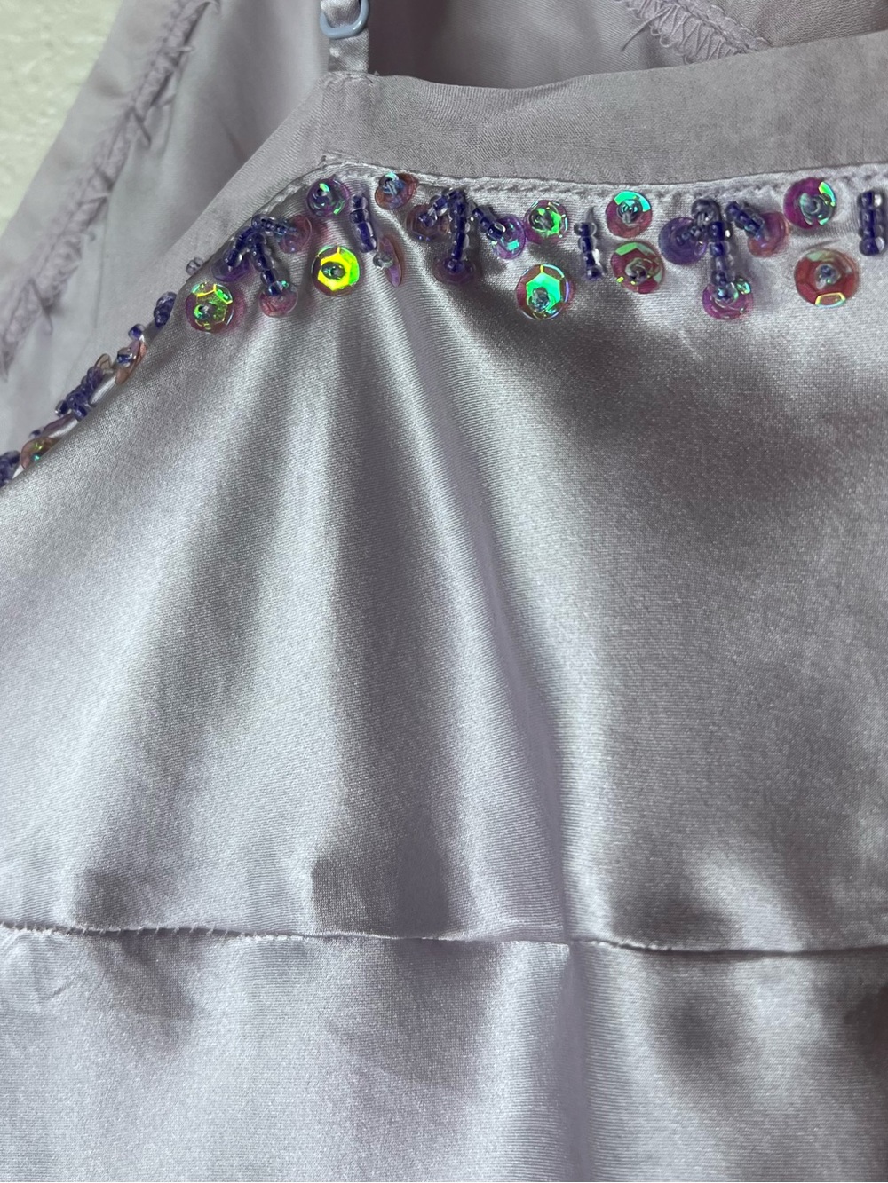 Gold Hawk Silk Cami beaded trim Purple Mesh Size Medium NWT - Picture 6 of 6